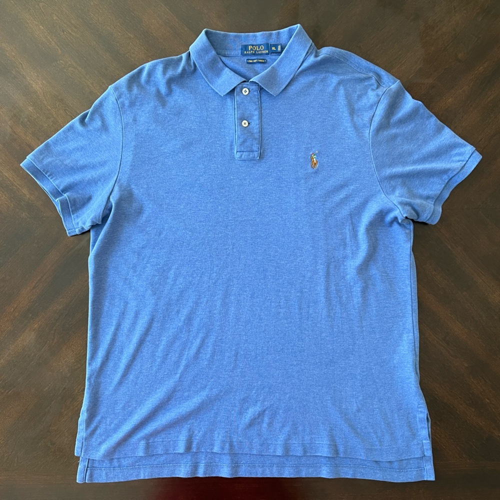 Ralph Lauren Heather Navy Blue Polo Shirt | Size XL